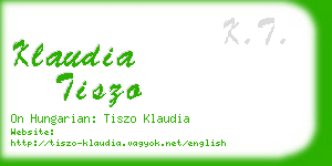 klaudia tiszo business card
